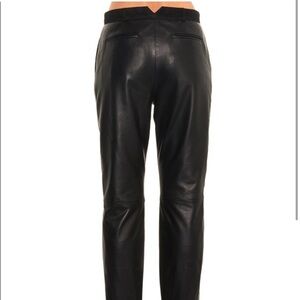 JOSEPH “Tessa” Black Lamb Leather, Suede Trim Pants, Size 27/28 EU 40